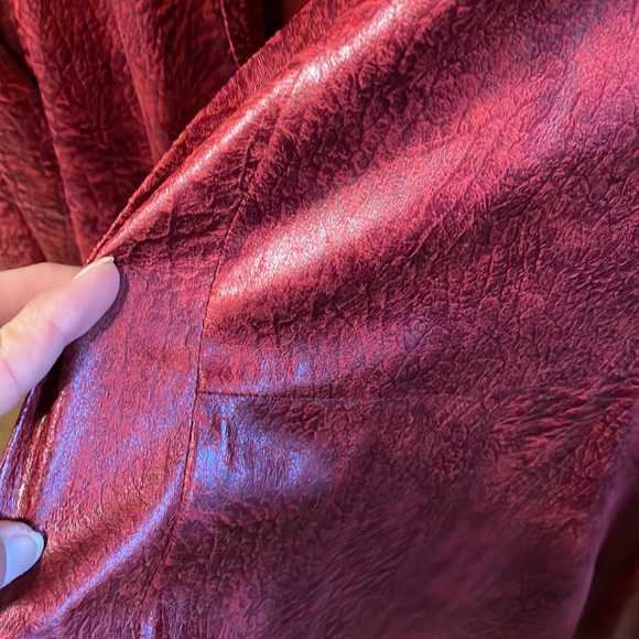 Faux leather red jacket - Picture 3 of 5